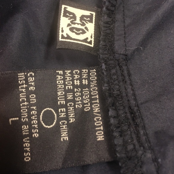NEW Obey Propaganda Mens Large Lightweight Cotton Jacket Black Utility Pockets - Picture 6 of 6